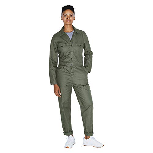 American Apparel Women Long Sleeve Twill Coverall, Lieutenant, Small