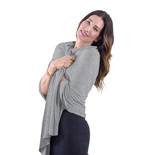 Happyluxe Shawl Wraps for Women, Versatile Wrap Shawl for Women, Wrap Scarf, Pashmina, Travel gifts for women - Eco Cashmere Heather Gray