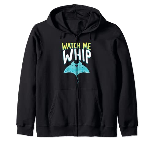 Watches Me Whip Ocean Sea Sting Rays Zip Hoodie