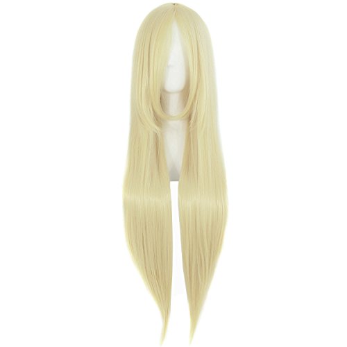 MapofBeauty 32' 80cm Long Straight Anime Costume Cosplay Wig Party Wig (Light Blonde)
