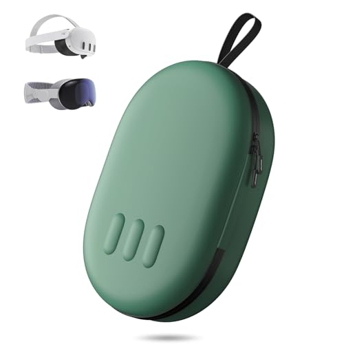 ANNAPRO Carrying Case for Meta Quest 3/Quest 2/Vision Pro, Compatible with Battery Elite Strap, Controllers and Other Accessories, Hard Shell Case and Superior protection for Travel, Dark Night Green