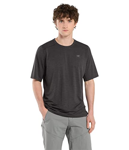 Arc'teryx Cormac Crew Neck Shirt SS Men's | Performance Tee for High-Output Activities | Black Heather, Small