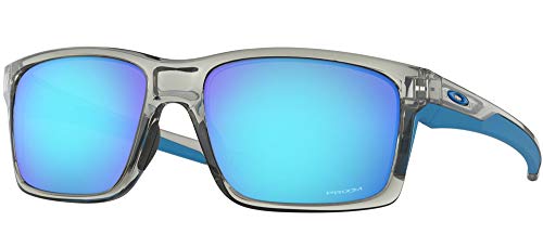 Oakley Men's OO9264 Mainlink Rectangular Sunglasses, Grey Ink/Prizm Sapphire, 61 mm