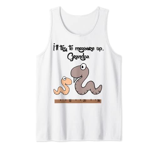Smileteesfunnya Funny Inch Worm and Ruler Measure Up Satire Tank Top