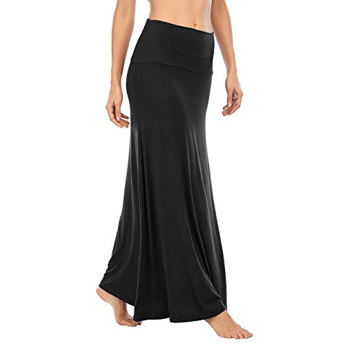 American Trends Womens Maxi Skirts Long Skirt for Women High Waist Fashion Maxi Skirt Womens Long Skirt Black Small