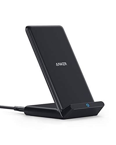 Anker 313 Wireless Charger (Stand), Qi-Certified for iPhone 15/15 Pro/15 Pro Max/14/14 Pro Max, 10W Fast-Charging Galaxy S20, S10 (No AC Adapter)