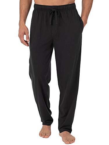 Fruit of the Loom Men's Extended Sizes Jersey Knit Sleep Pant (1-Pack), Black, X-Large