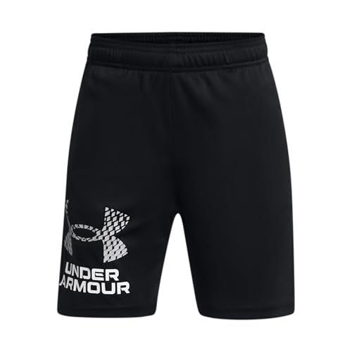 Under Armour Boys Tech Logo Shorts, (001) Black / / Mod Gray, Large