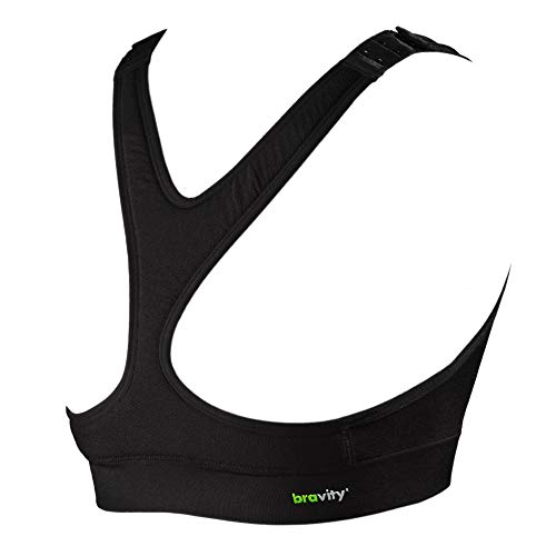Bravity Women Anti-Wrinkle Cleavage Sleep Bra/Seamless & Adjustable Black Size Medium