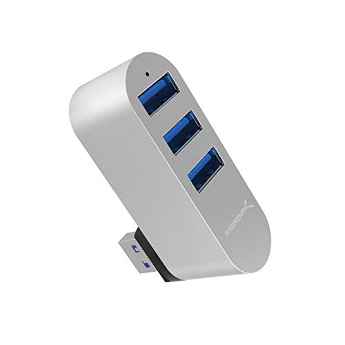 SABRENT Premium 3 Port Aluminum Mini USB 3.0 Hub [90°/180° Degree Rotatable] (HB-R3MC)