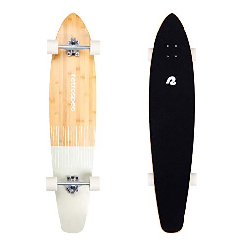 Retrospec Zed Longboard Skateboard Complete Cruiser | Bamboo & Canadian Maple Wood Cruiser w/Reverse Kingpin Trucks for Commuting, Cruising, Carving & Downhill Riding