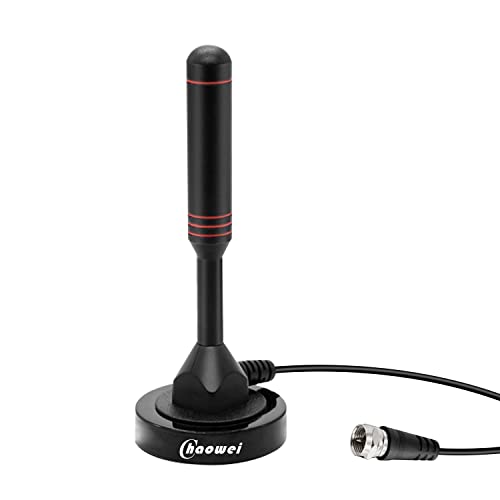 Chaowei Digital TV Antenna-DVB66 Portable Indoor Outdoor TV Antenna with Magnetic Base,16.5ft Long Cable,Omnidirectional Receiving-Support 4K 1080P TV