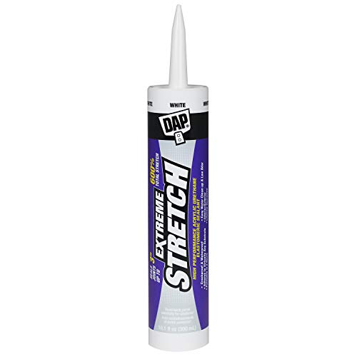 DAP EXTREME STRETCH Premium Crackproof Elastomeric Sealant for Sealing Interior and Exterior Surfaces (10.1 Oz, White)