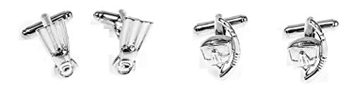MRCUFF Scuba Diver Fins and Mask 2 Pairs Cufflinks in a Presentation Gift Box & Polishing Cloth