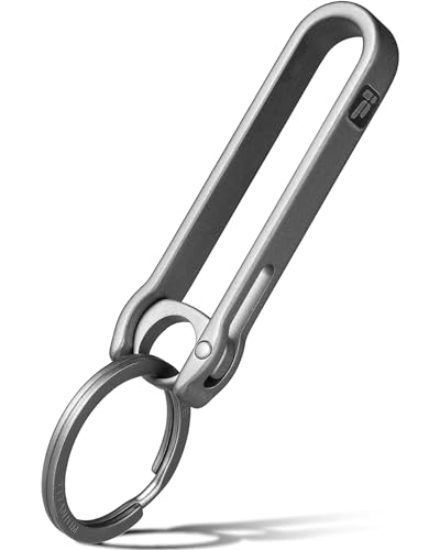 FEGVE Titanium Key Belt Clip Keychain Clip for Men, Belt Loop Key Ring Chain Holder Key Hook for Pants Purse-1pcs