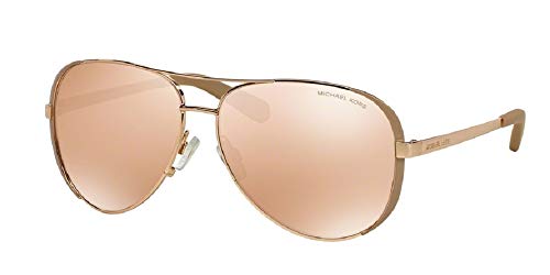 Michael Kors MK5004 Chelsea Aviator Sunglasses Rose Gold w/Gold Mirror (1017/R1) MK 5004 1017R1 59mm Authentic