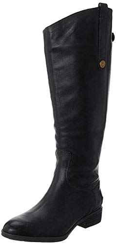 Sam Edelman Women's Penny Classic Equestrian Boot, Black Leather, 8.5 Medium US