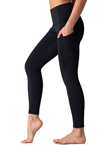 Dragon Fit High Waist Fleece Lined Yoga Leggings with 3 Pockets,Tummy Control Workout Running 4 Way Stretch Yoga Pants