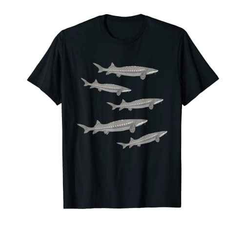 School of White Sturgeon Fish-ing Freshwater Angler Gift T-Shirt