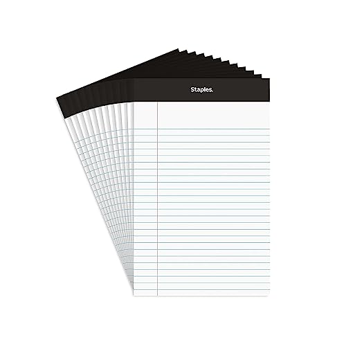 Tru Red Notepad, 5' X 8', Narrow Ruled, White, 50 Sheets/Pad, Dozen Pads/Pack (Tr57338)