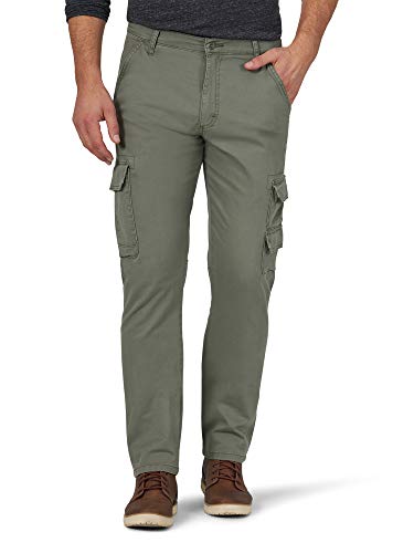 Wrangler Authentics mens Regular Tapered Cargo Pants, Dusty Olive, 34W x 32L US
