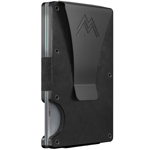 Mountain Voyage Minimalist Wallet for Men - Slim RFID Wallet, Scratch Resistant, Credit Card Holder, Money Clip, Easily Removable Money & Cards, Mens Wallets - Onyx Black Leather