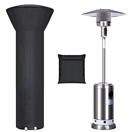 Patio Heater Covers with Zipper and Storage Bag,Waterproof,Dustproof,Wind-Resistant,Sunlight-Resistant,Snow-Resistant,Black,89'' Height x 33' Dome x 19' Base