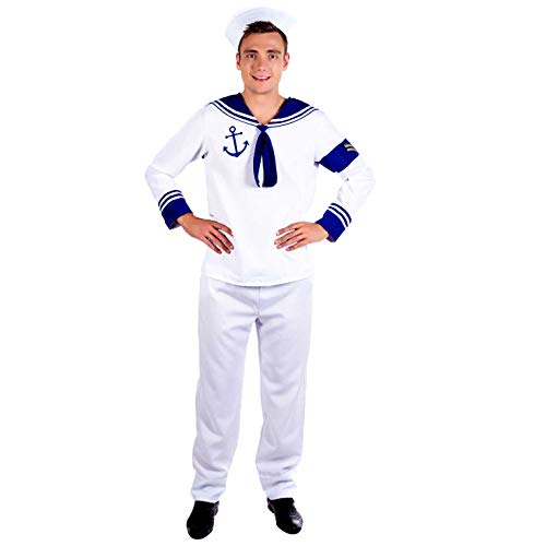 fun shack Mens Sailor Costume, Sailor Costumes for Men, Sailor Halloween Costume Men, Adult Sailor Costume, Medium