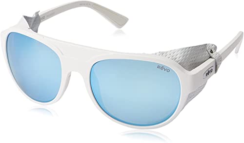 Revo Traverse 57mm High Contrast Polarized Serilium 6-Base Lens Technology Sunglasses, part of the Serilium Collection, White Frame (RE 1036)