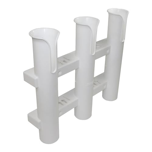 SeaSense 3-Rack Fishing Rod Holder for Your Boat, Pontoon, Garage – Convenient Storage for Fishing Poles, Pliers, Filet Knives & Other Gear – Mounting Hardware Included, Snaps Together Easily