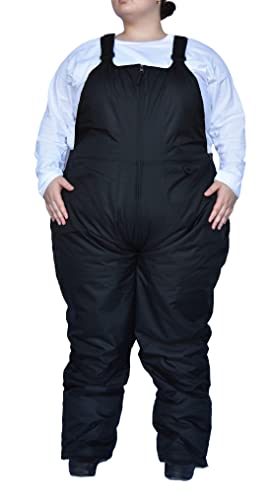 Snow Country Outerwear Women's Plus Size 1X-6X Ski Snow Bibs Vertex (Plus Size, 3X, Black)