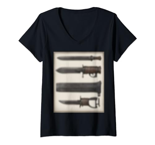 M9 Multi-purpose Bayonet Knife Design V-Neck T-Shirt