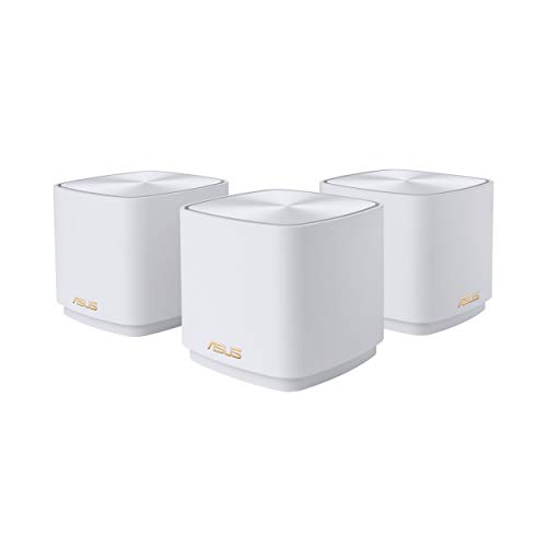 ASUS ZenWiFi AX Mini (XD5) Dual-band Whole Home Mesh WiFi System (3 Pack), WiFi 6, 802.11ax, up to 5000 sq ft & 5+ rooms, AiMesh, Lifetime Internet Security, Parental Controls, Easy Setup