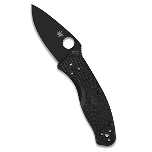 Spyderco Persistence Lightweight Pocket Knife - Durable Black Oxide Blade with Bi-Directional Textured FRN Handle - Everyday Carry Folding Knife for Tactical End Users