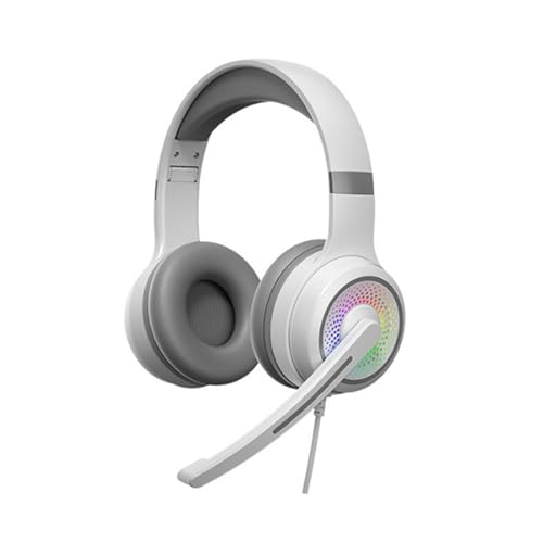 Bluetooth Gaming Headset with Microphone, Over Ear Stereo Wireless Headset, Stereo HiFi Sound Effect, Sports Fitness Leisure Music Headset Universal for Mobile Phones (White)