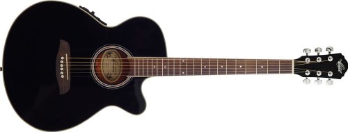 Oscar Schmidt OG8CE Folk-Size Cutaway Acoustic-Electric Guitar - Black