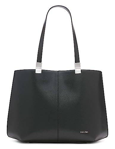 Calvin Klein Granite Geometric Tote, Black/Silver