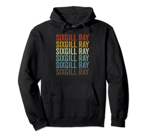 Sixgill Ray Fish Retro Pullover Hoodie