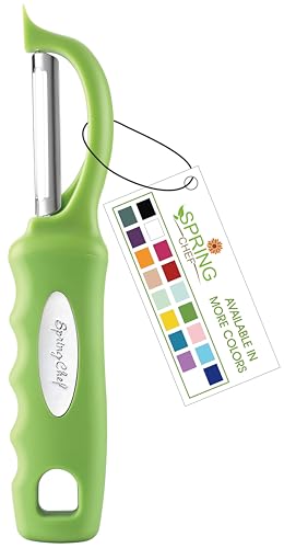 Spring Chef Premium Swivel Vegetable Peeler, Soft Grip Handle and Ultra Sharp Stainless Steel Blades - Perfect Kitchen Peeler For Veggie, Fruit, Potato, Carrot, Apple - Green