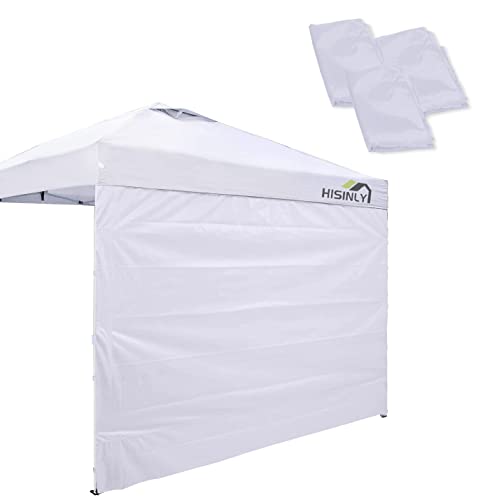 Hisinly Instant Canopy Tent SideWalls with Silver Coating for 10x10 FT Pop Up Canopy, 300D Polyester 100% Waterproof and 99% UV Protection(3PCS Sidewall Only, Canopy Tent NOT Included)