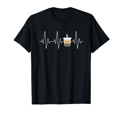 Cute Heartbeat Bubble Tea Boba Milk Tea Kawaii Gift Idea T-Shirt