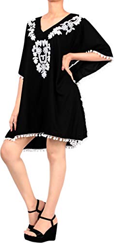 LA LEELA Women's Summer Plus Size Fashion Bathing Suit Cover-up Mothers Day Gifts 2X-3X Monochrome Moonlight_AC750