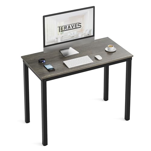 Teraves Computer Desk/Dining Table Office Desk Sturdy Writing Workstation for Home Office (39.37“, Black Oak)