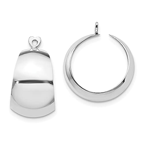 14K White Gold Hoop Jacket Earrings