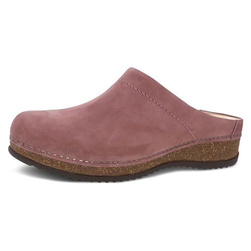 Dansko Mariella Slip-on Mule Clog - Dual-Density Cork/EVA Midsole and Lightweight Rubber Outsole Provide Durable and Comfortable Ride on Patented Stapled Construction Rose 6.5-7 M US