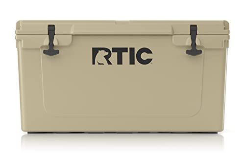 RTIC Hard Cooler 65 qt, Tan, Ice Chest with Heavy Duty Rubber Latches, 3 Inch Insulated Walls Keeping Ice Cold for Days, Great for The Beach, Boat, Fishing, Barbecue or Camping