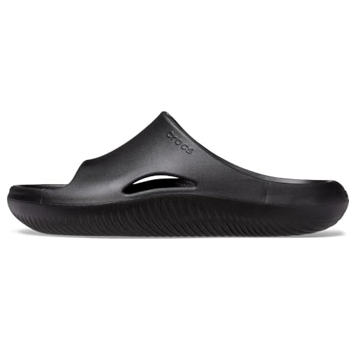 Crocs Unisex Mellow Slides Sandal, Black, Numeric_7 US Men