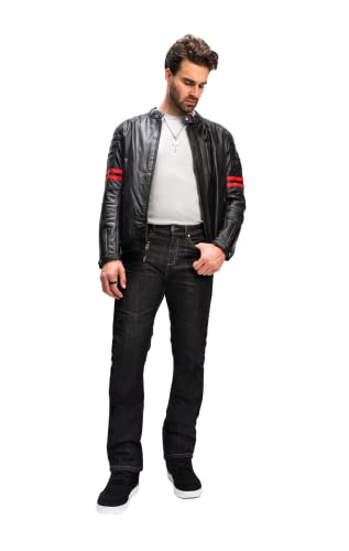 AGVSPORT Mens Motorcycle Protective Armor CE Level 2 Super Alloy Jeans Black