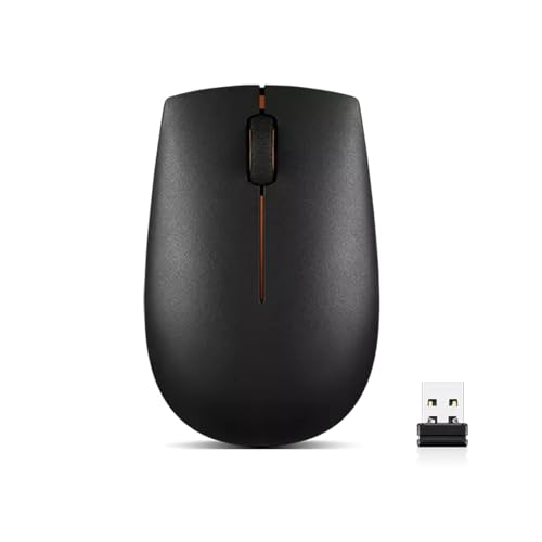 Lenovo 300 Wireless Mouse – Computer Mouse for PC, Laptop with Windows – Ambidextrous Design – 2.4 GHz Nano USB Receiver – 12 Month Battery Life