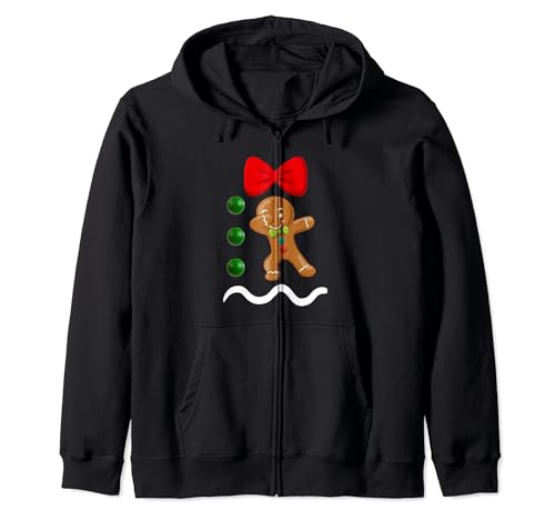 Gingerbread Man Christmas Men Women Kid Beauty Costume Group Zip Hoodie